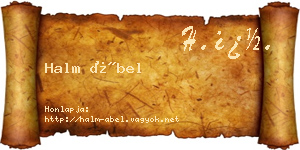 Halm Ábel névjegykártya