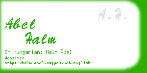 abel halm business card